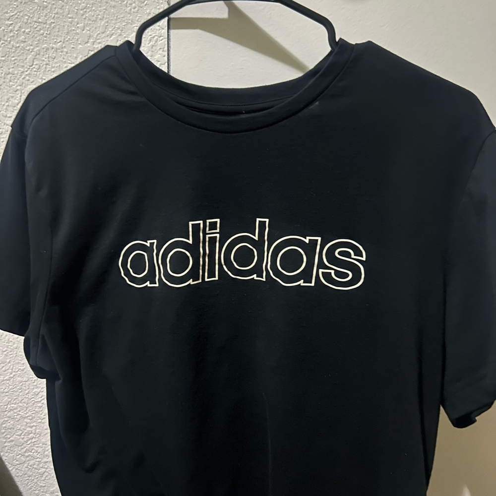 Adidas Black Tee with White Logo